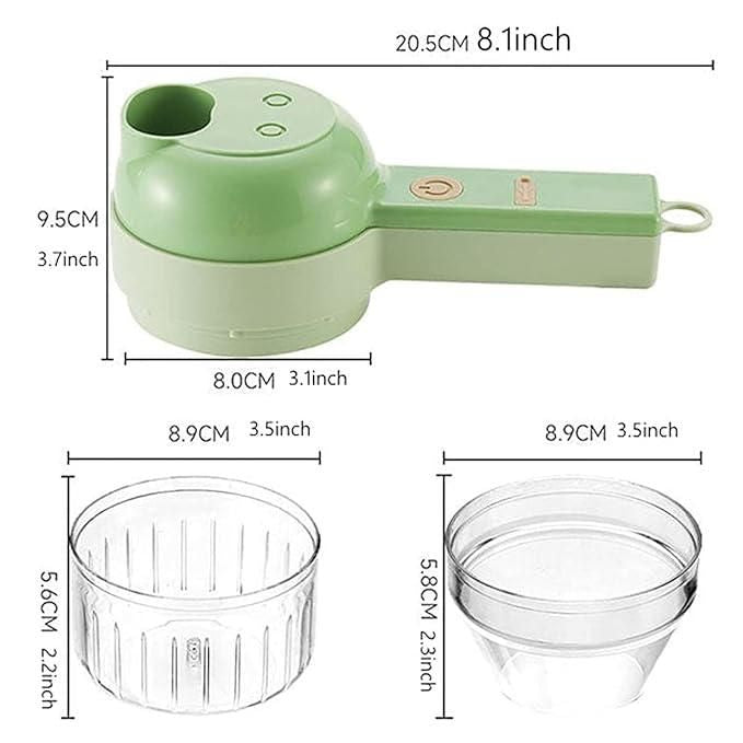 4-in-1 Electric Vegetable Cutter – Wireless Mini Food Processor