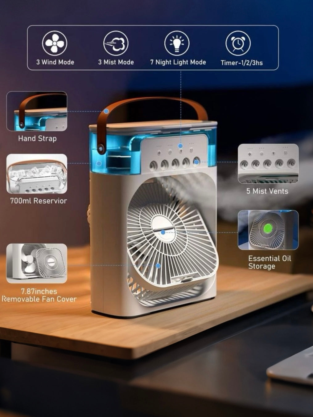 Portable Mini AC – Instant Cooling Anywhere 💨