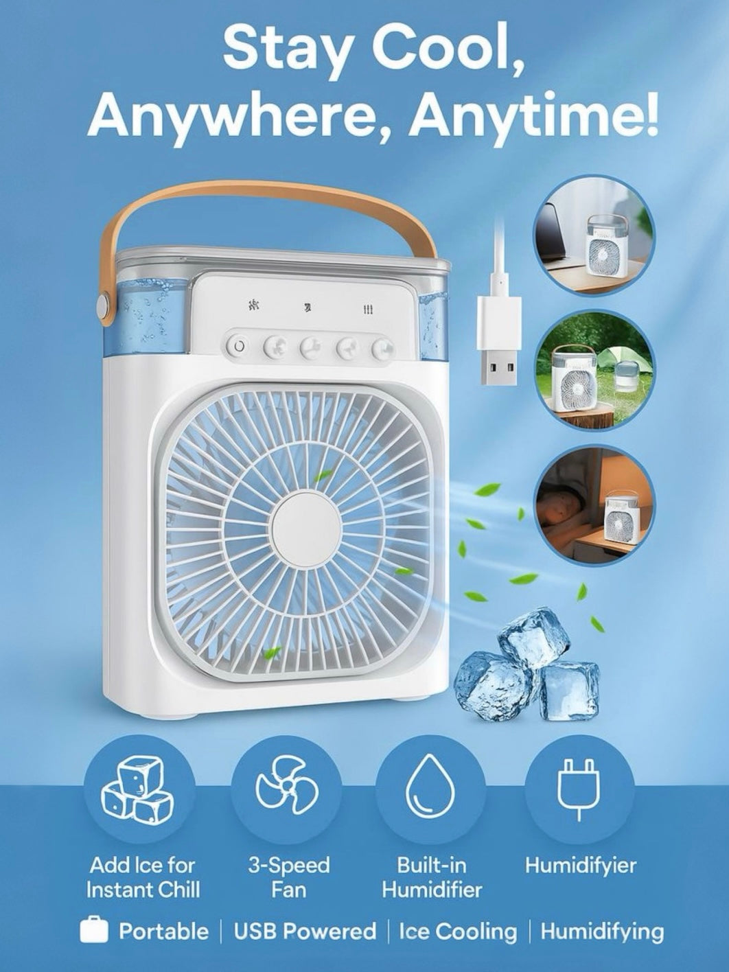 Portable Mini AC – Instant Cooling Anywhere 💨