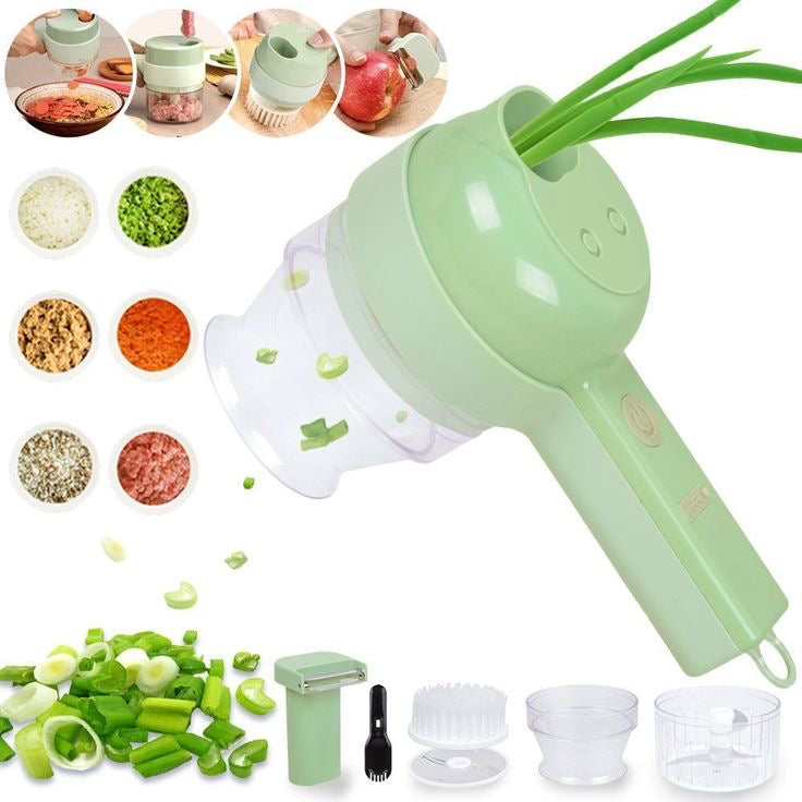4-in-1 Electric Vegetable Cutter – Wireless Mini Food Processor