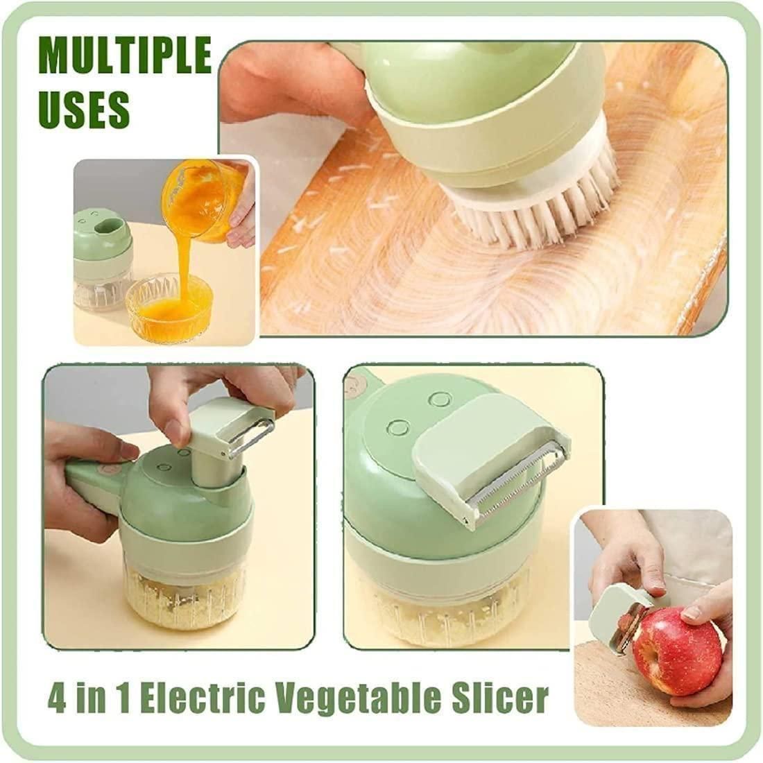4-in-1 Electric Vegetable Cutter – Wireless Mini Food Processor