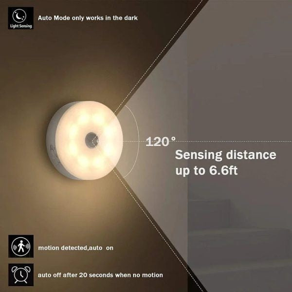 Wireless Motion Sensor LED Light (Pack of 2) – USB Rechargeable
